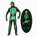 XXLOG Glow in the Dark Skeleton Costume Hooded Jumpsuit Halloween Cosplay Adult by Deal US