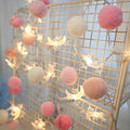 ChiRee Indoor String Lights 6.56ft 20 LED Battery Operated Warm White Pom Poms by Deal US