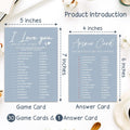 MBYHP I Love You Bridal Shower Game Cards 30 Pcs Blue Wedding Party by Deal US