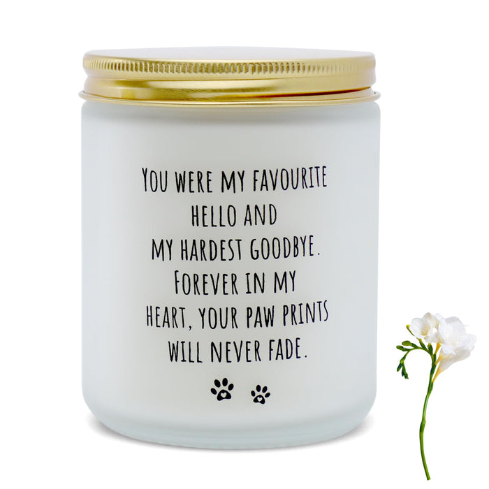 DFQ Freesia Scented Pet Memorial Candle Sympathy Gift for Dog Lovers by Deal US