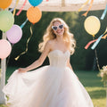 Rthjsfj White Heart Pearl Bride Sunglasses Women Wedding Bachelorette by Deal US