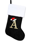 OLIKER 20in Monogram Christmas Stockings Red Velvet White Plush Cuffs Size M by Deal US