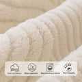 Aucrovee Plush Non Slip Sofa Cover 3 Cushion 36x63 White 1 PCS by Deal US