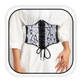 Asooll Punk Black Leather Corset Belt Lace Up Sequin Waist Belt Size S by Deal US