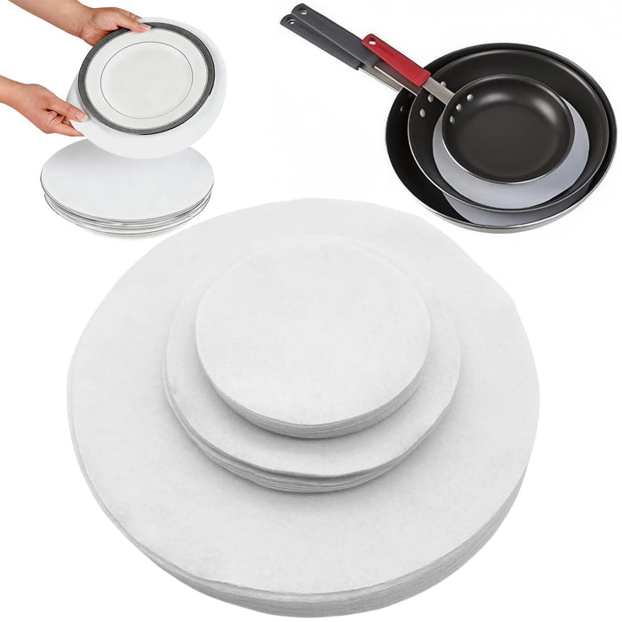 Ceramic Plate Separator Pads 36 Felt Protectors 10/6/4.5 Inch Washable Reusable by Deal US