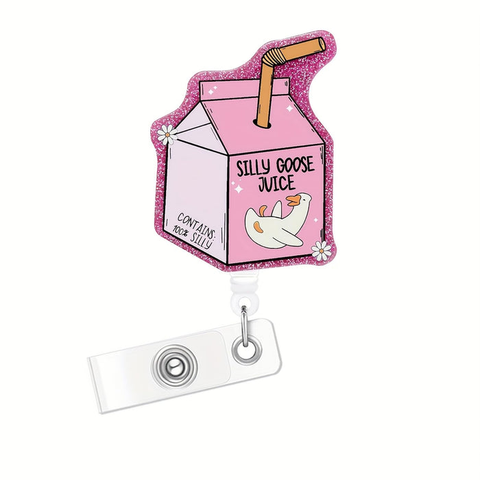 CHAONENG Funny Pink Silly Goose Badge Reel Retractable Clip Medical Nurse ID by Deal US