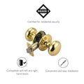Design House Cambridge 2-Way Latch Passage Door Knob Polished Brass by Deal US