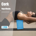 Halloscume Cork Yoga Blocks 2 Pack High Density Non Slip Teal Color by Deal US