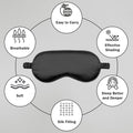 Amrules Sleep Mask Set of 2, Adjustable Silk Eye Mask for Sleeping, Soft Sleeping Eye Shade Cover for Women, Good for Blocking Light, Reducing Puffiness, Enhancing Sleep Quality (Blush Pink & Black)
