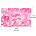 MEHOFOND Breast Cancer Awareness Banner Pink Ribbon Party Decoration Pink by Deal US