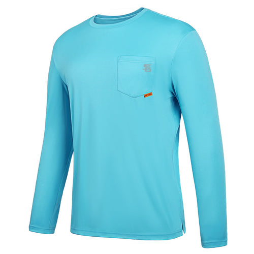 SG Edge Men's Rash Guard UPF 50+ Moisture Wicking Long Sleeve Sea Blue Size S by Deal US