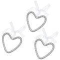 Mrchtmas Christmas Silver Bow Ornament 2025 Heart Rhinestones 1 Pc by Deal US