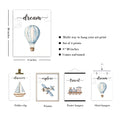 VIIJJUE Nursery Wall Art Set 4 Transportation Prints 8x10 Watercolor Blue by Deal US