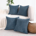 VAKADO Yellow Corduroy Couch Throw Pillow Covers 16x16 Set of 4 by Deal US