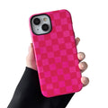 with iPhone 13/14 Case, Cute Aesthetic Fashion Colorful Checkered Cov
