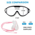 DCRWVCTON Adult Swim Goggles 2 Pack Anti-Fog Leak-Proof Clear with Ear Plugs by Deal US