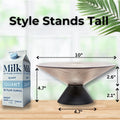 SPRINGBOW 10" Gray Tempered Glass Fruit Bowl Ripple Pedestal by Deal US