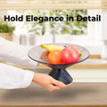 SPRINGBOW 10" Gray Tempered Glass Fruit Bowl Ripple Pedestal by Deal US