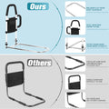 Okvpajdo Adjustable Bed Rail with 2Grab Bars Safety Guard Black White King Queen by Deal US