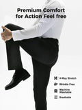 Fliwos Mens Stretch Dress Pants Flat Front Blue Size 29W x 31L by Deal US