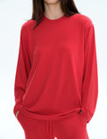 C202 Women's Two Piece Sweatsuit Tracksuit Casual Chic Scarlet Size L by Deal US