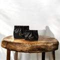 Beyond Shadow Brand Wrinkled 2-Pouch Travel Makeup Bag Black Small & Medium by Deal US