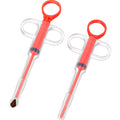 2 Pieces Pet Pill Plunger Popper for Small Cats Dogs Pill Gun Dispenser Shooter Pet Piller Soft Tip Tablet Syringe Pusher Animal Medicine Feeder for Feeding Accessories (Red)