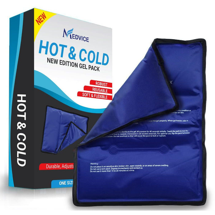 Reusable Hot and Cold Gel Pack (Large) - Flexible Compress for Pain Relief, Injuries & Recovery (2-Pack) by Pasteur Pharmacy
