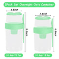 Kendyy 2 Pack Leak Proof Overnight Oats Container with Spoon Green by Deal US