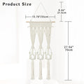 Briful Macrame Wall Hanging Shelf Cream-White with 3 Glass Vases Boho Decor by Deal US