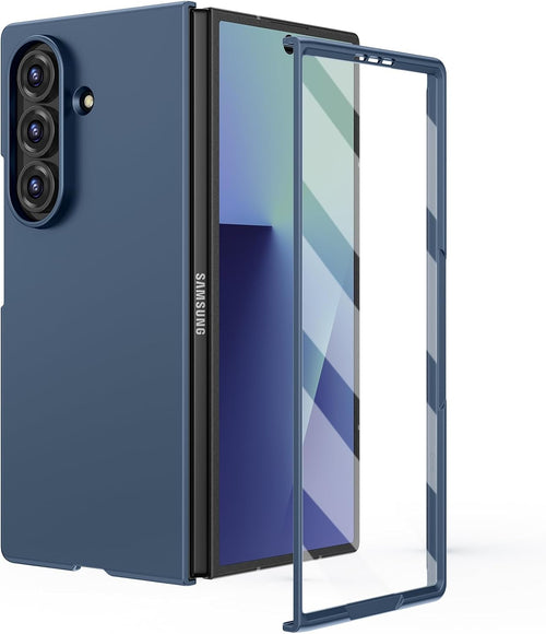 Slim Case for Samsung Galaxy Z Fold 7 5G with Built-in Screen Protector Blue by Merch Section