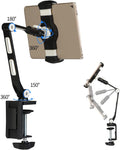 IN STOCK! Suptek YF208B Aluminum Alloy Cell Phone Desk Mount Stand 360° Tablet Stand and Holders Adjustable for iPad, iPhone, Samsung, Asus and More 4.7-11 inch Devices, Good for Bed, Kitchen, Office by Silarius