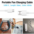 Xnarew USB C Charger Cable for JISULIFE Mini Fan 5FT White Copper by Deal US