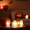 Nafhone Halloween Ghost Flameless LED Candles 4 Pack Real Wax White 8x7cm by Deal US