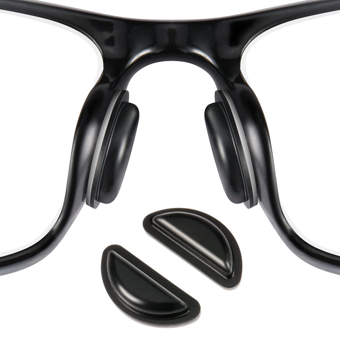 Soft Silicone Eyeglass Nose Pads – 10 Pairs Anti-Slip Sticky Back Glasses Nose Cushions for Eyeglasses and Sunglasses, Black