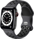 Watch Silicone Sport Band Black — Soft Breathable Strap for Series 3-11, SE & Ul