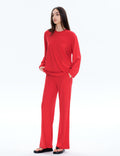 C202 Women's Two Piece Sweatsuit Tracksuit Casual Chic Scarlet Size L by Deal US