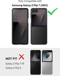 Matte Translucent Hard Back Case for Samsung Galaxy Z Flip 7 2025 with Soft TPU Bumper Black Frost by Merch Section
