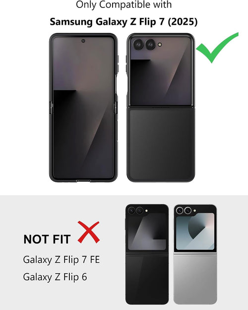 Matte Translucent Hard Back Case for Samsung Galaxy Z Flip 7 2025 with Soft TPU Bumper Black Frost by Merch Section