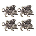 FAVOMOTO Retro Car Keychain Set 4Pcs Golden Brass Feng Shui Dragon Shape by Deal US