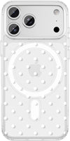 Magnetic Polka Dot Case for iPhone 17 Pro 6.3" White Clear Slim Shockproof Cover