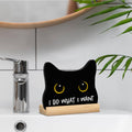 Black Cat Halloween Bathroom Decor Acrylic Funny Cat Sign Home Decor 8x12 by Deal US