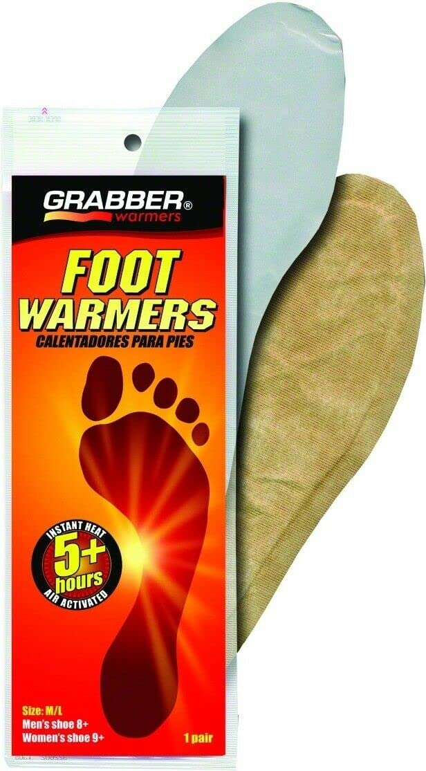 Grabber Foot Warmer Heat Treat 5 Plus Hr Pair Grey Size M/L by Deal US