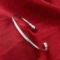 925 Silver Bangle Bracelet, Fashion Jewelry Simple Cuff Bangles for Women Mom Wi