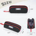ECHSRT Pencil Case Flat Zipper Organizer Pouch Small Black for Men Women by Deal US