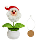 GOMICRAFT Handmade Crochet Santa Claus Christmas Decor Red Potted Plant by Deal US