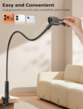 Gooseneck Phone Holder Stand for Desk Table Bed Fits 4-7 inch Phones Black by Merch Section