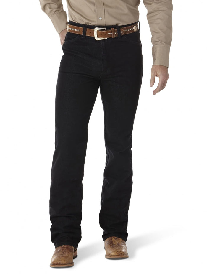 Wrangler Men's Cowboy Cut Slim Fit Boot Cut Jean Black Size 35W x 34L by Deal US