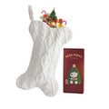Mayler Yee Dog Christmas Stocking White Knit Bone Shape 16.7x9.6 Inch by Deal US