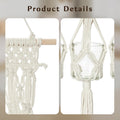 Briful Macrame Wall Hanging Shelf Cream-White with 3 Glass Vases Boho Decor by Deal US